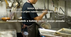 BANJA KULAŠI: Konkurs za prijem pomoćnog radnika u stalni radni odnos