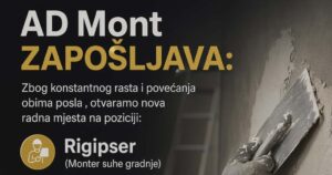 AD Mont zapošljava: otvorene pozicije za rigipsera i molera