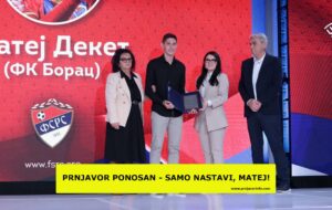 Matej Deket izabran za najperspektivnijeg fudbalera Republike Srpske