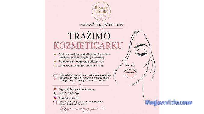 Beauty Studio by Kati traži kozmetičarku – otvorena prilika za zaposlenje u Prnjavoru