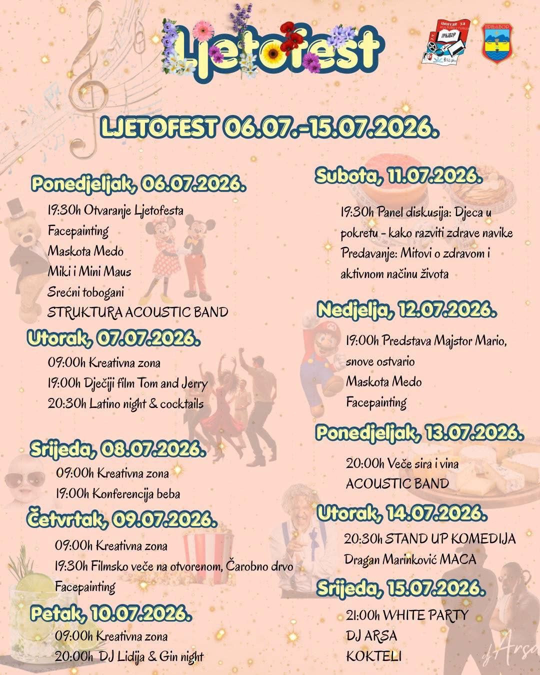 Ljetofest 2026 donosi deset dana zabave u Prnjavoru: Koncerti, filmovi, dječiji program i stand-up Dragana Marinkovića Mace