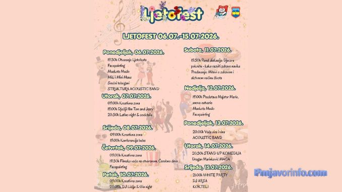 Ljetofest 2026 donosi deset dana zabave u Prnjavoru: Koncerti, filmovi, dječiji program i stand-up Dragana Marinkovića Mace