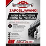 Startprodukt zapošljava radnika za proizvodnju i montažu ALU i PVC stolarije