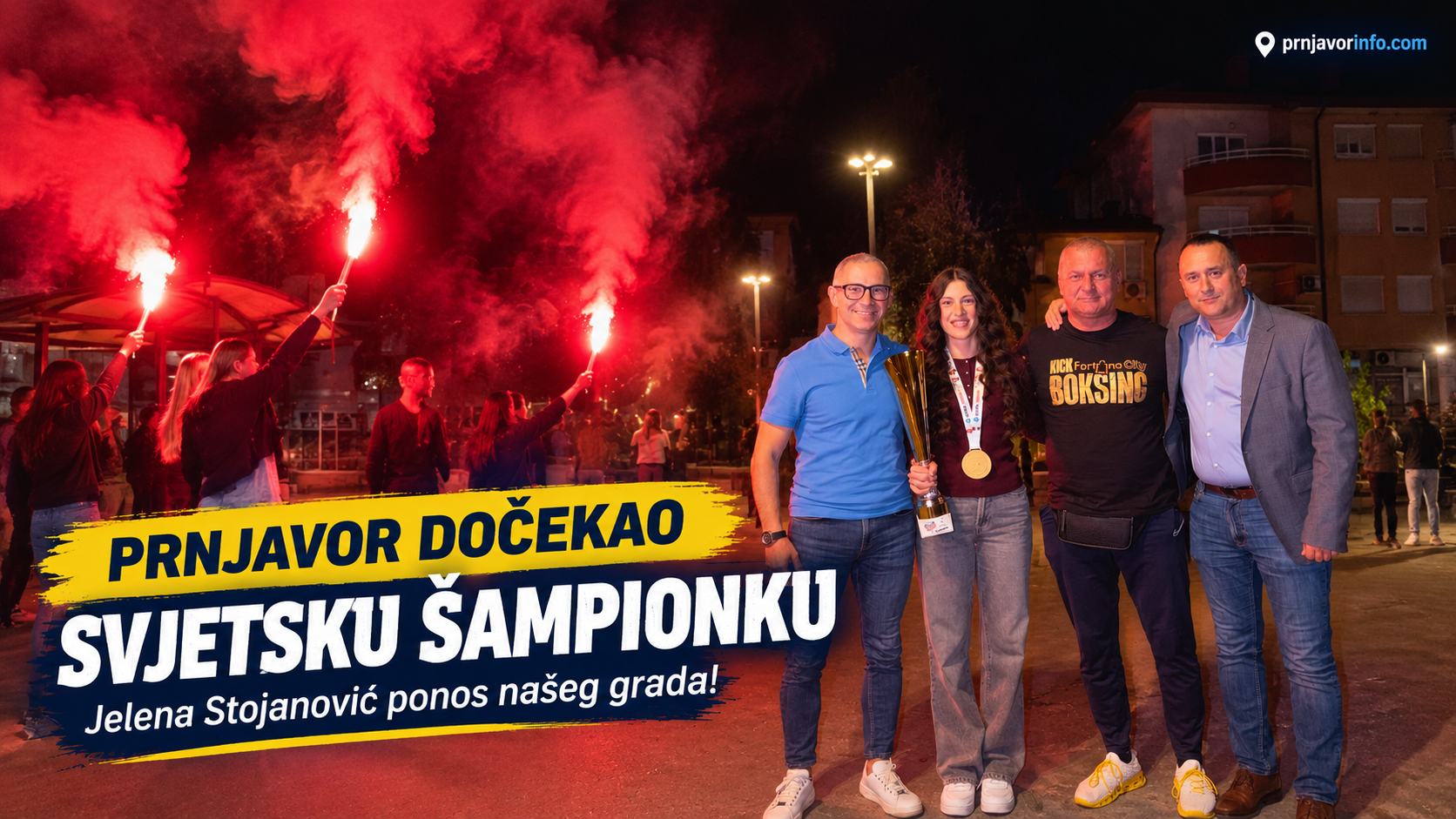Zlato oko vrata, ponos u srcu: Prnjavor dočekao Jelenu Stojanović
