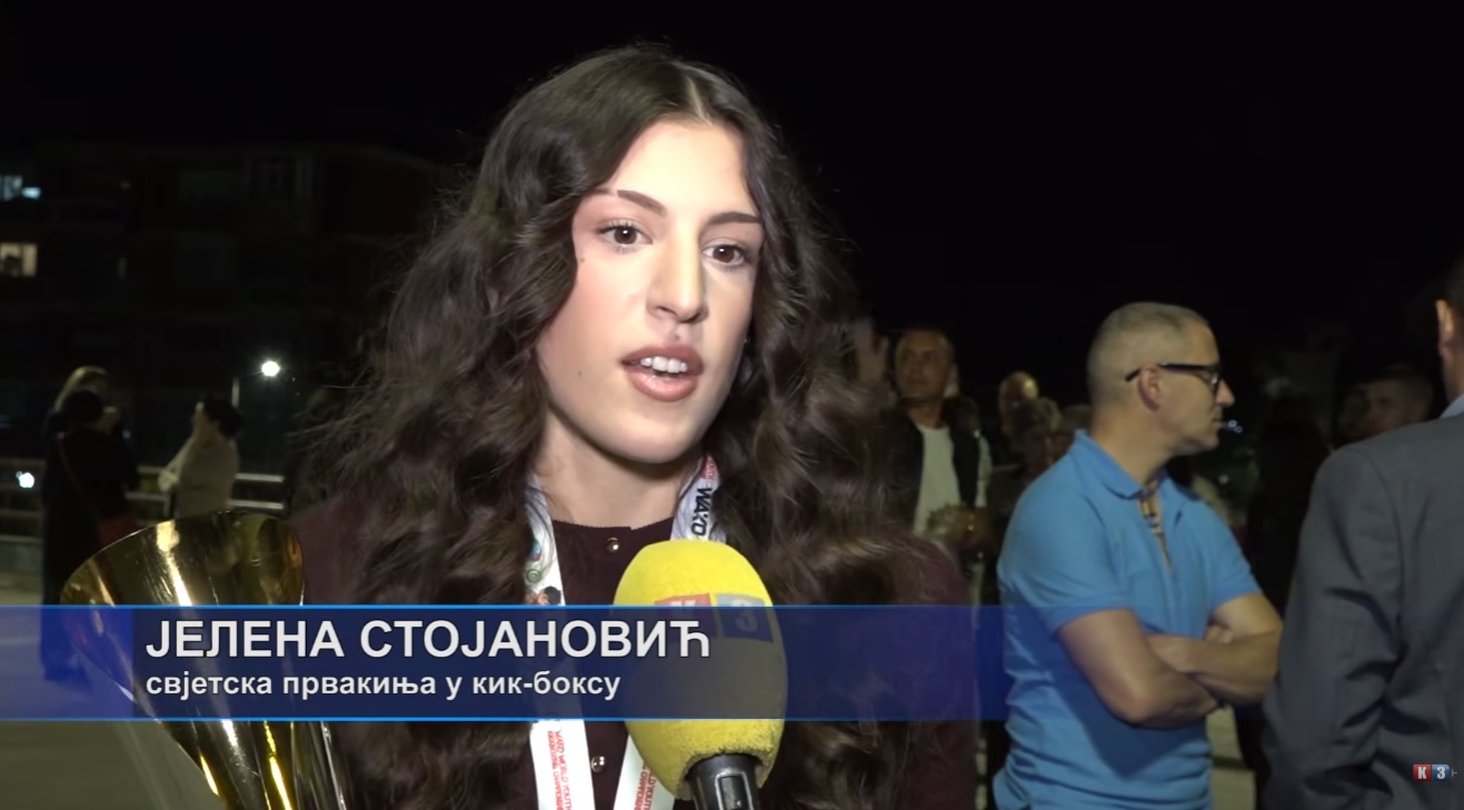 Doček za Jelenu Stojanović, svjetsku šampionku u kik-boksu Prilog TV K3