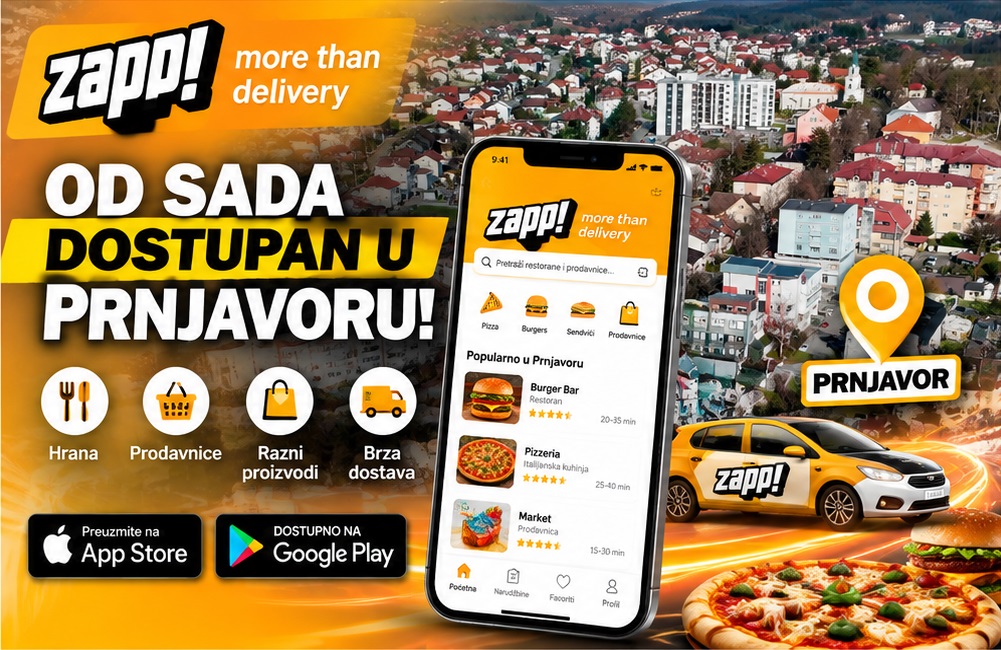 Zapp aplikacija za dostavu od sada dostupna i u Prnjavoru