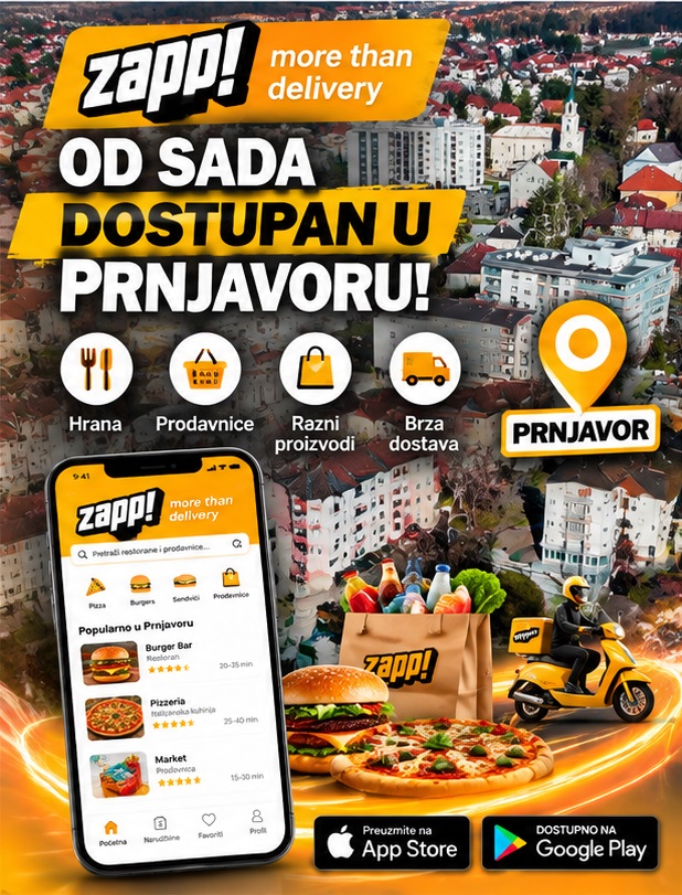 Zapp aplikacija za dostavu od sada dostupna i u Prnjavoru