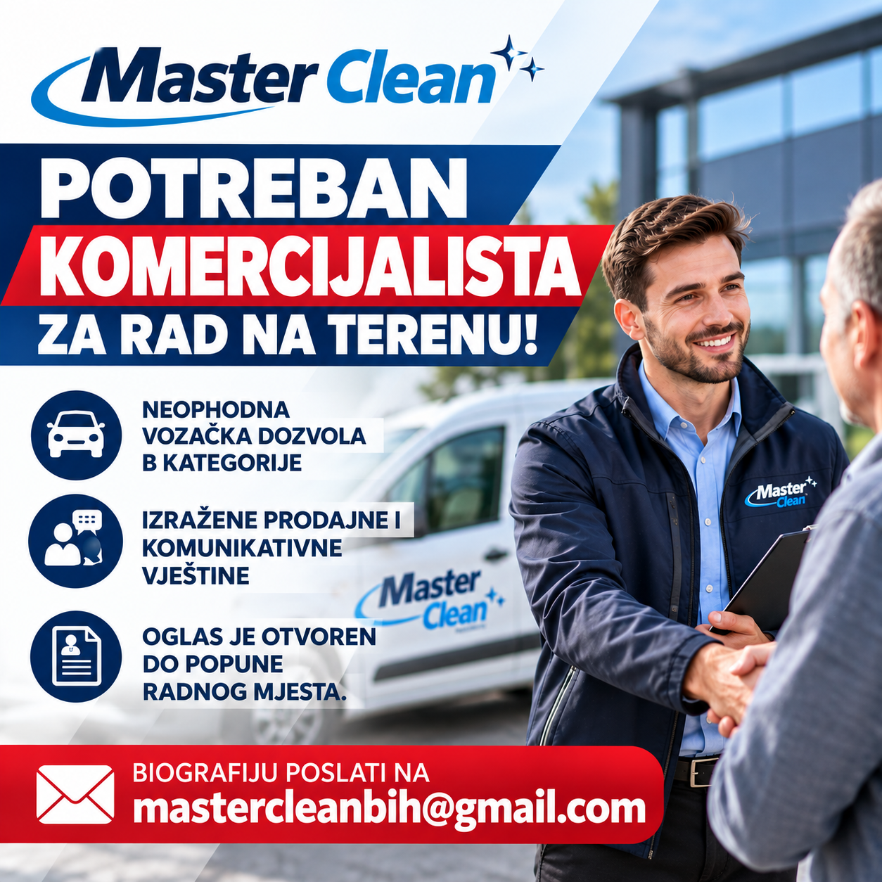 Oglas za posao: Potreban komercijalista za rad na terenu