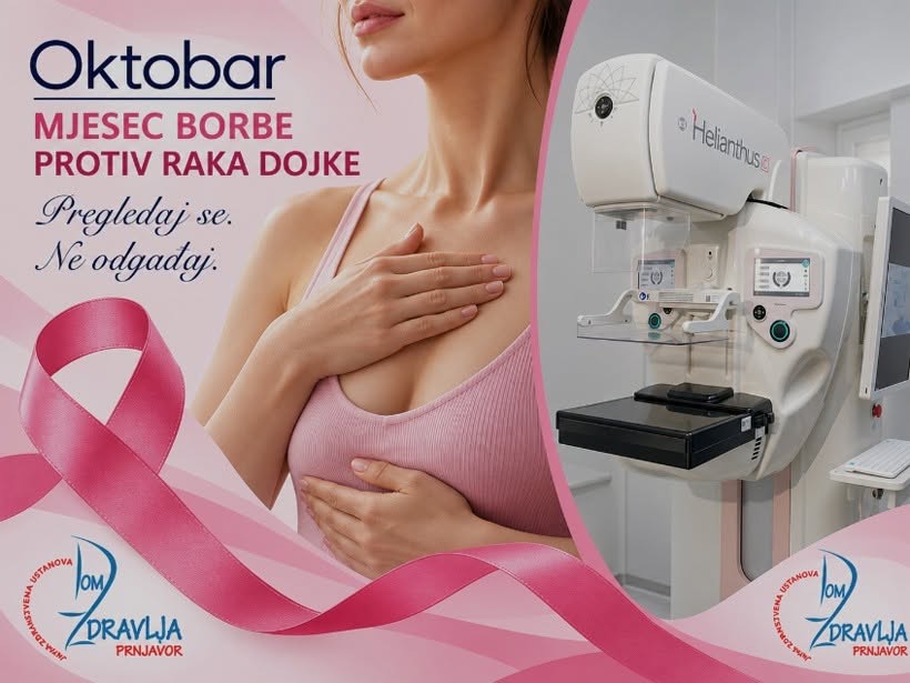 Poziv na preventivne preglede: Oktobar – mjesec borbe protiv karcinoma dojke