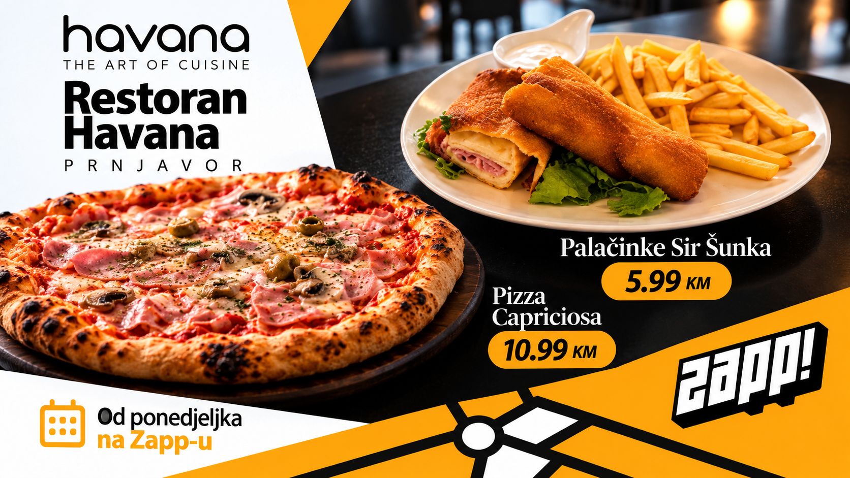 Akcijska ponuda restorana Havana u Prnjavoru putem Zapp aplikacije